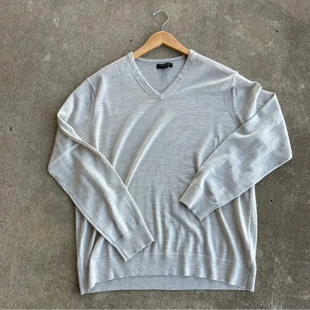 Men’s 100% Merino Wool Pullover V Neck Long Sleeve XXL Banana Republic